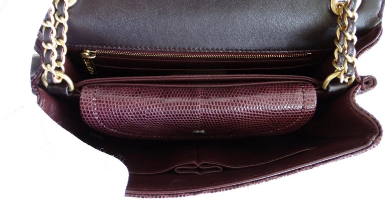 Chanel 2015/2016 Purple Lizard Single Flap Bag  For Sale 4