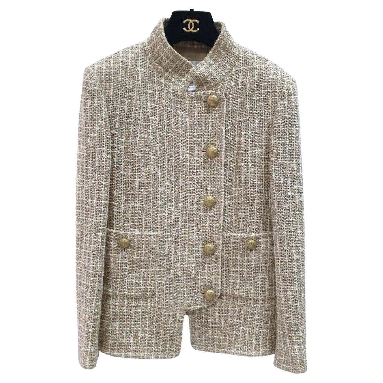 Chanel 2015  Giacca beige in tweed Sz.36