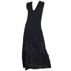 Chanel 2015 Black and Silver Lame Fit and Flare Dress