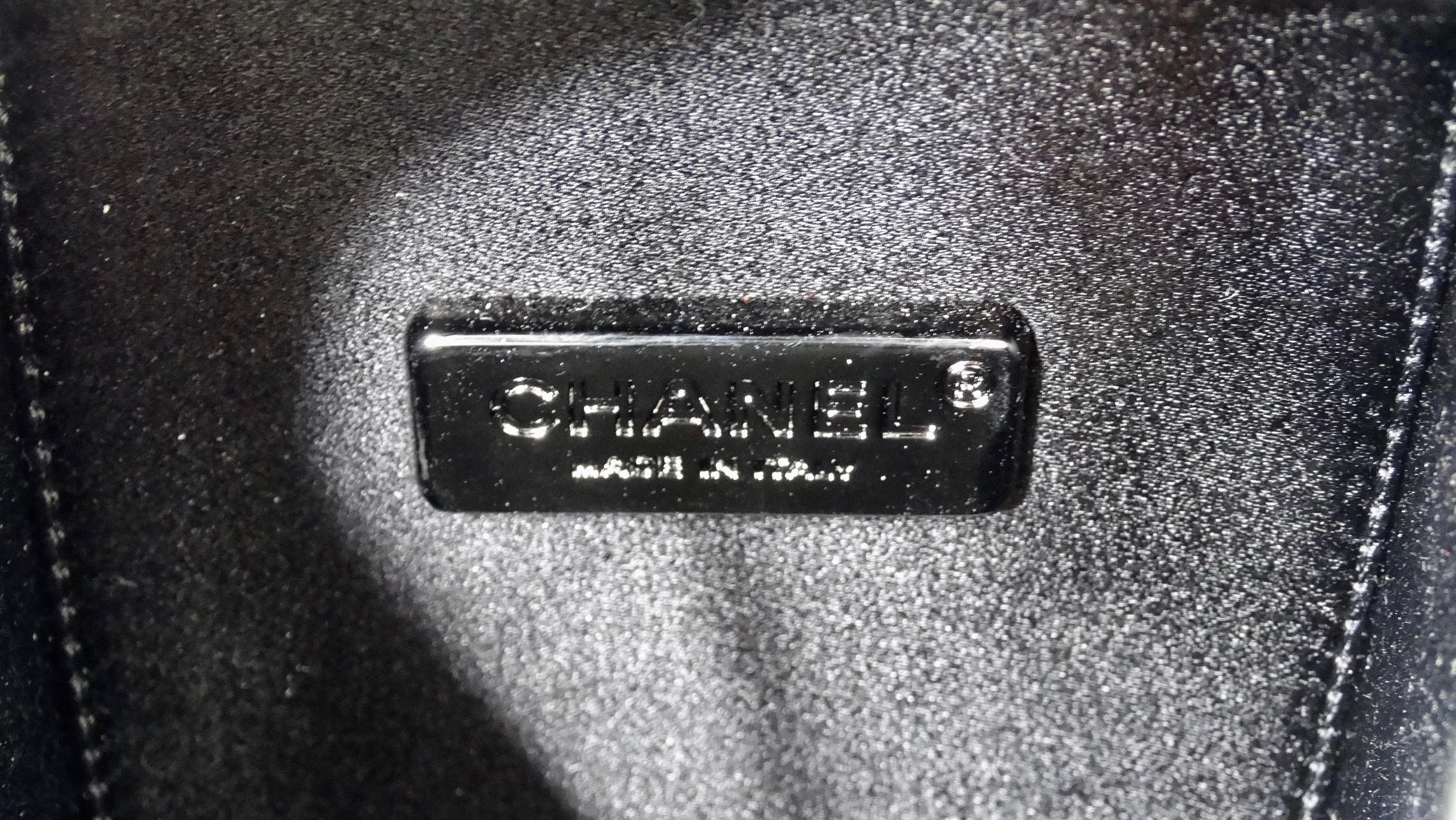 Women's or Men's Chanel 2015 Black Patent Leather Milk Carton Bag
