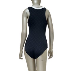 Chanel 2015 Black & Pink Colorblock One-Piece Swimsuit sz.38