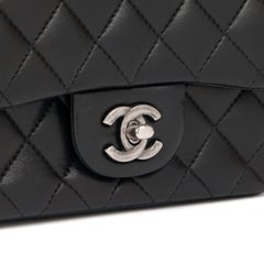Chanel 2015 Black Quilted Lambskin Leather Mini Flap Bag