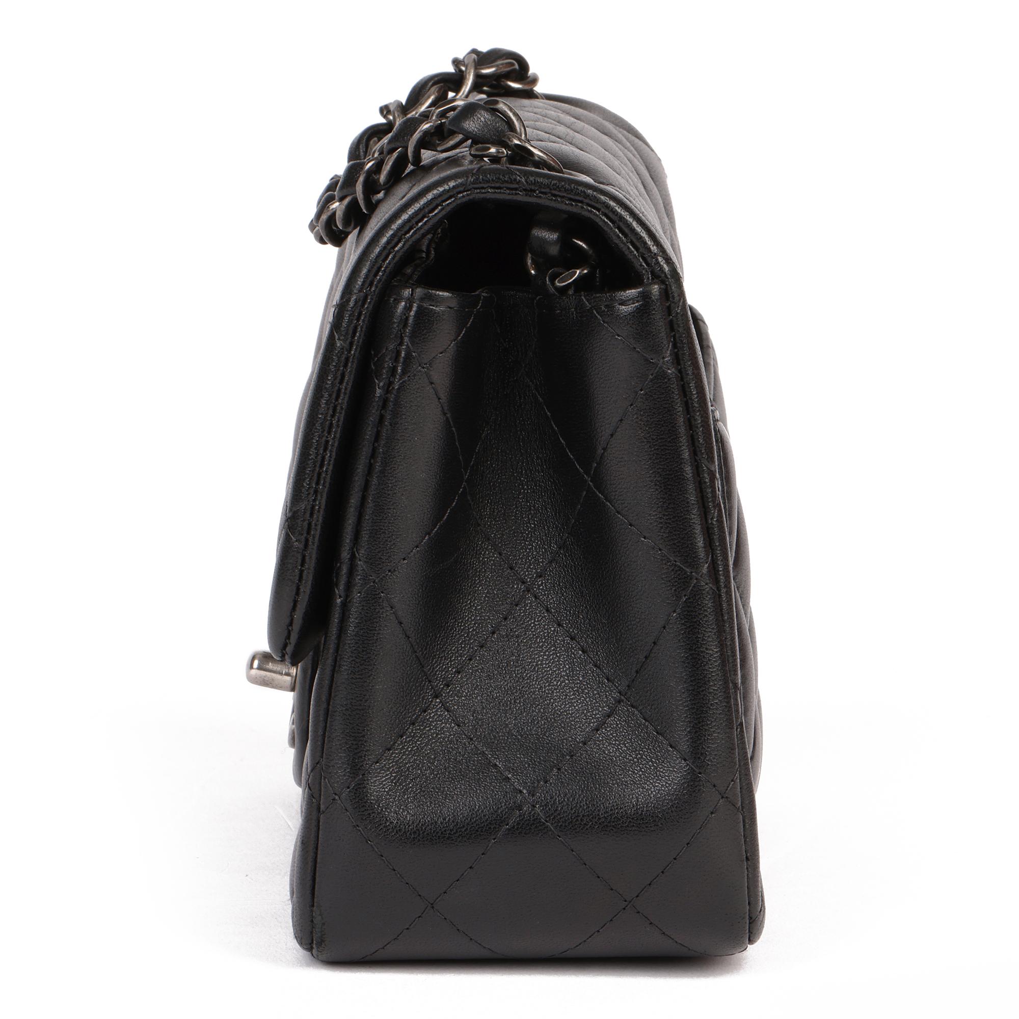Chanel 2015 Black Quilted Lambskin Leather Mini Flap Bag 2
