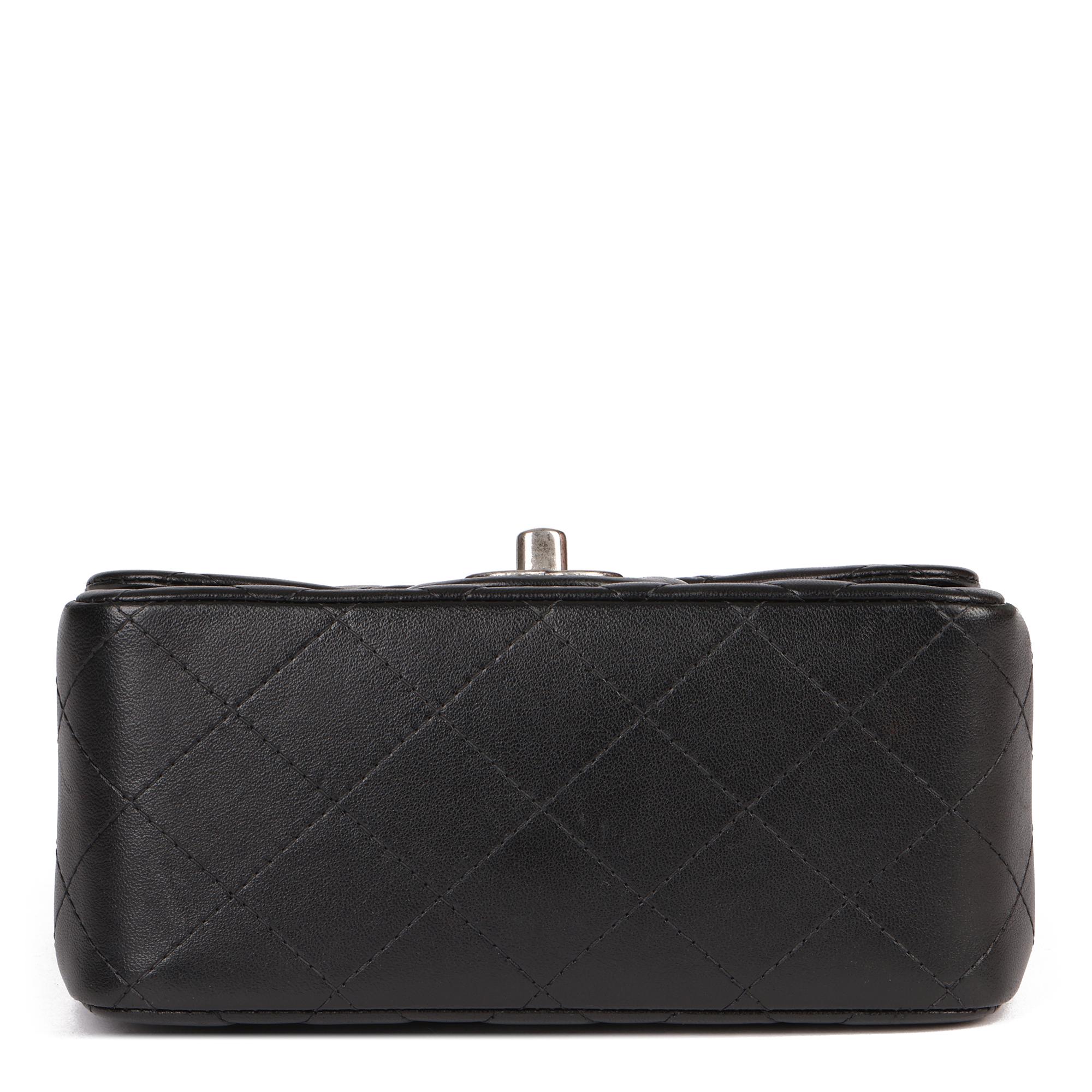 Chanel 2015 Black Quilted Lambskin Leather Mini Flap Bag 4