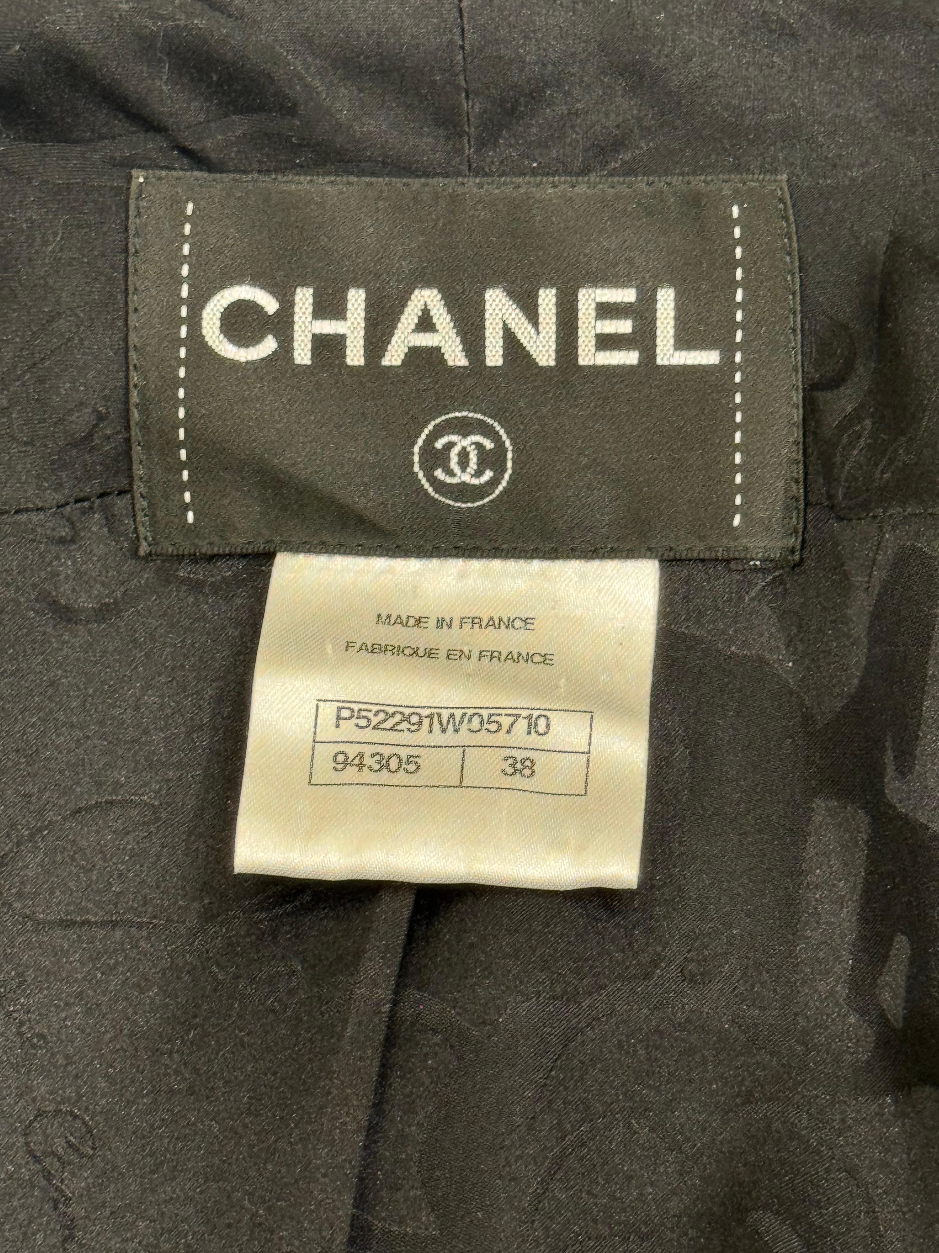 Nero Chanel 2015 cappotto in tweed di lana nero con bottoni oversize Gripoix in vendita