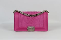 Chanel 2015 Boy Medium Python And Leather Shoulder Bag