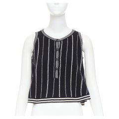 CHANEL 2015 Cashmere Striped Crop Camisole FR34/36
