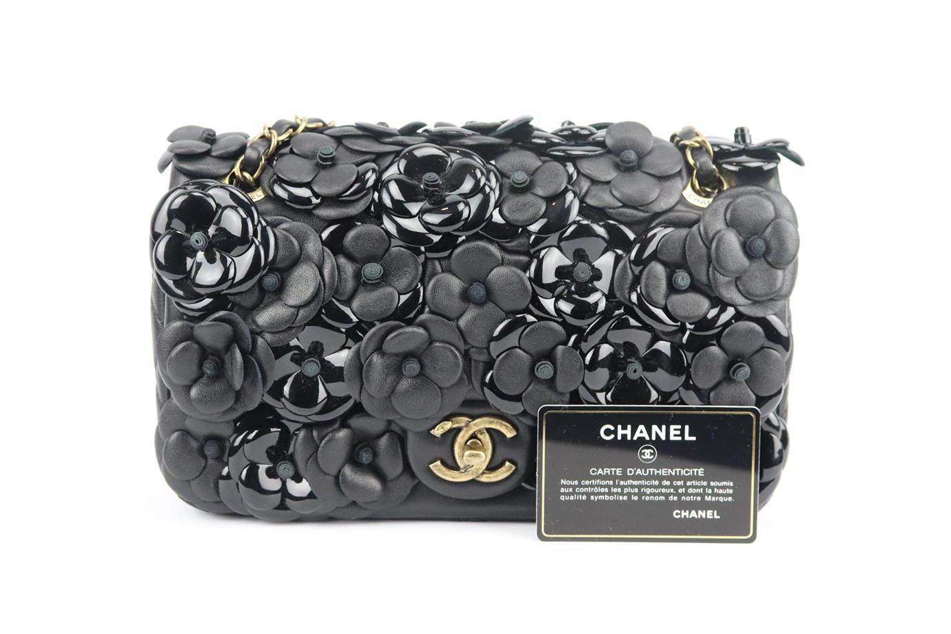 Women's Chanel 2015 Classic Small Camelia Leather Single Flap Bag