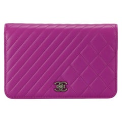 Chanel 2015 Coco Wallet On Chain Quilted Leather Shoulder Bag