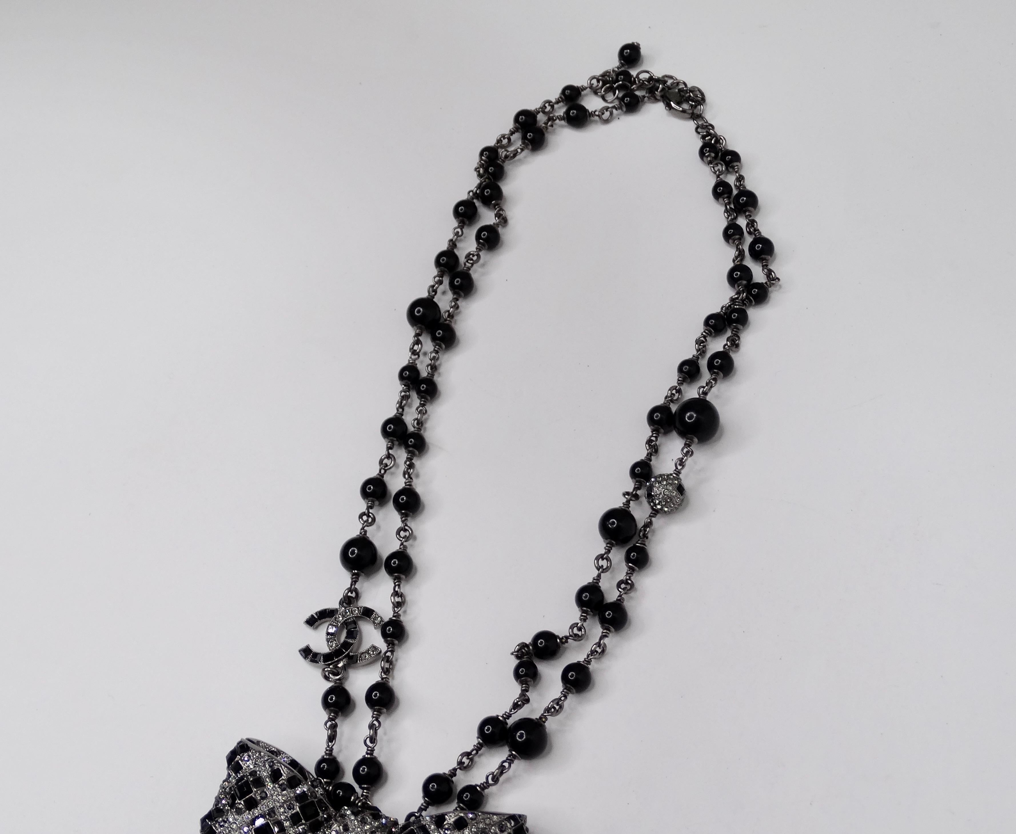 Women's or Men's Chanel 2015 Crystal Bow Tie Necklace
