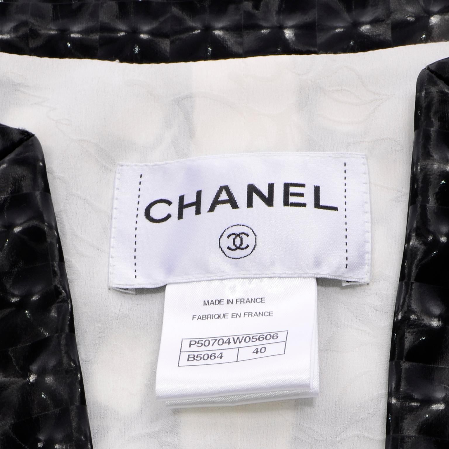 Chanel 2015 Dubai Resort Runway Holograph Black & White Open Front Swing Jacket 13