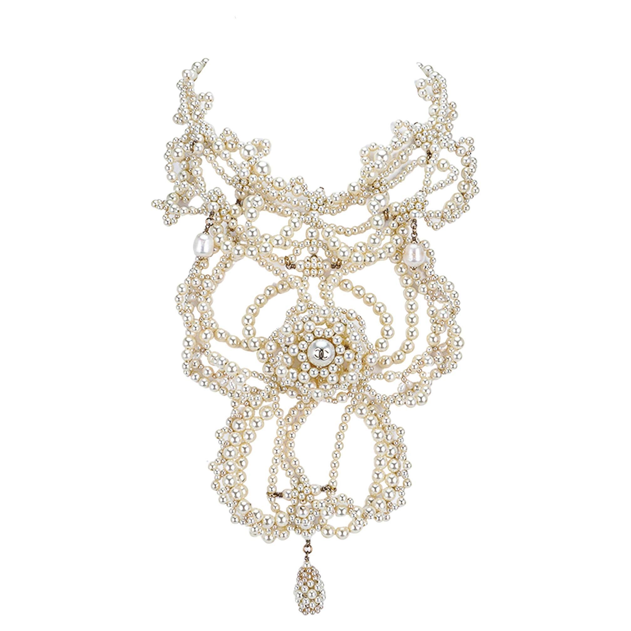 Chanel Chicklet Sautoir 1981 Vintage Necklace Rare Clear Crystals