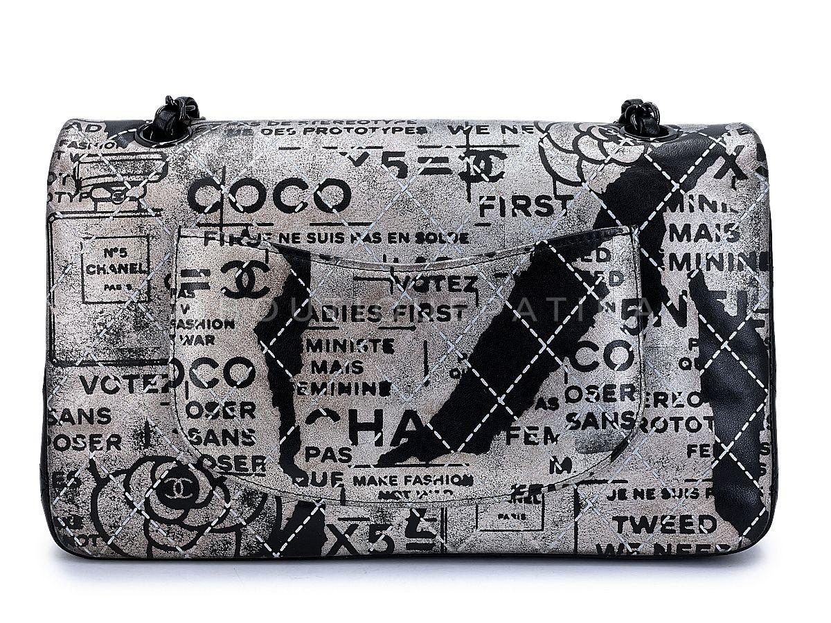 Chanel 2015 Graffiti Newspaper Medium Classic Double Flap Bag So Black 67856 For Sale 1