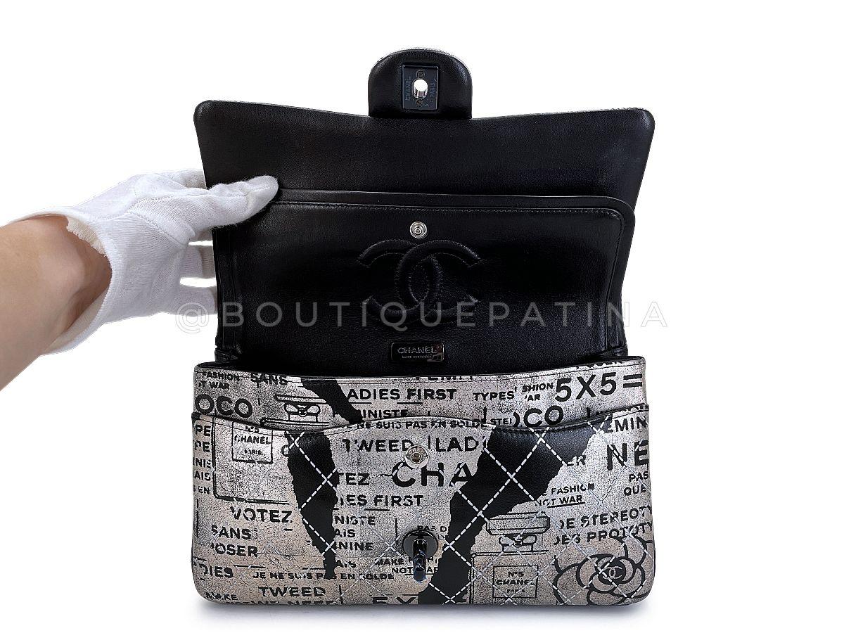 Chanel 2015 Graffiti Newspaper Medium Classic Double Flap Bag So Black 67856 For Sale 5