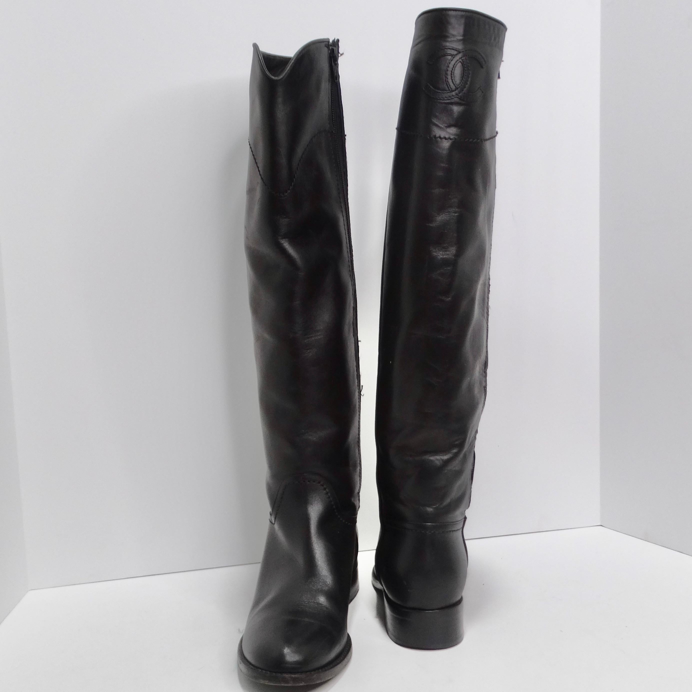chanel knee high boots