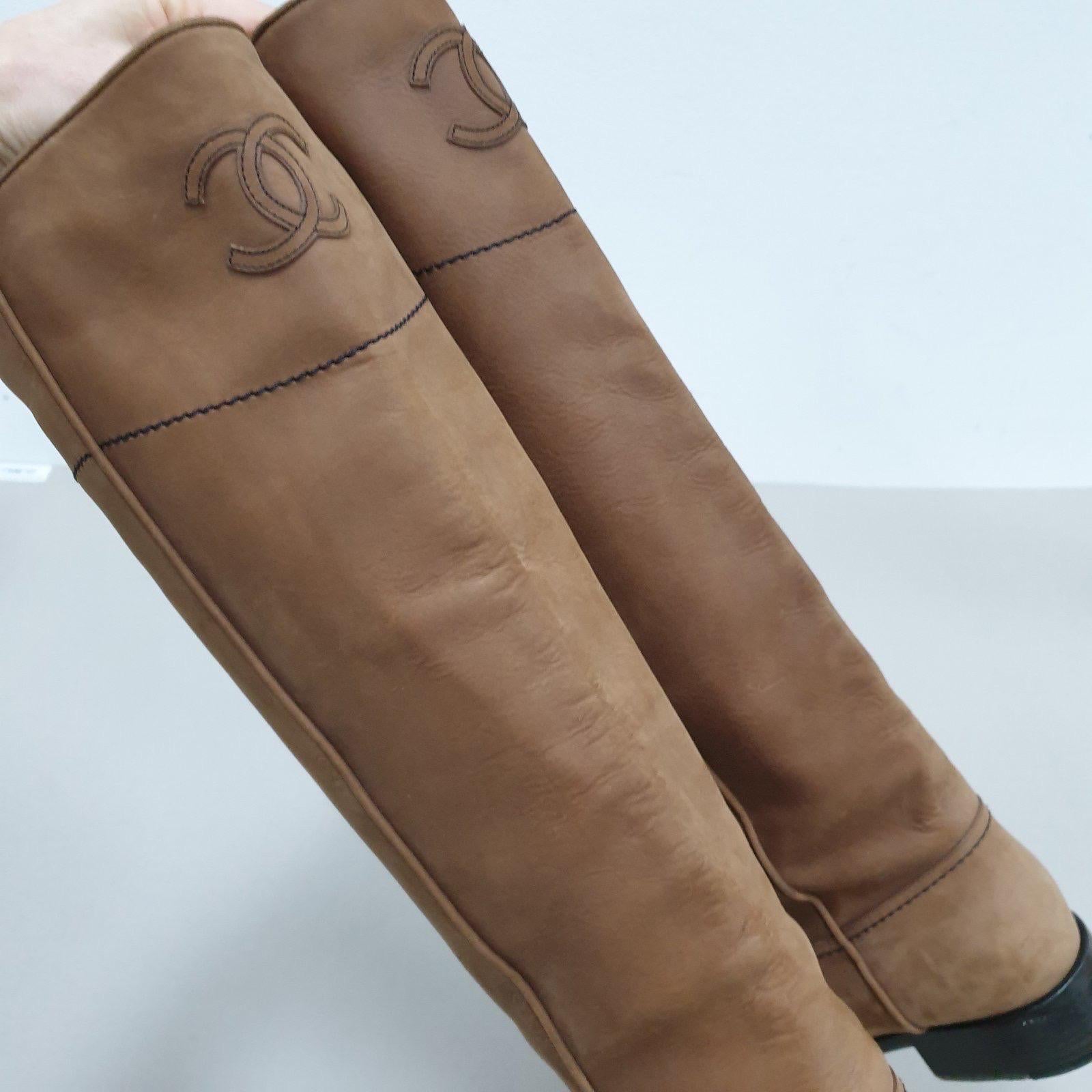 Chanel 2015 Interlocking CC Logo Riding Boots 3