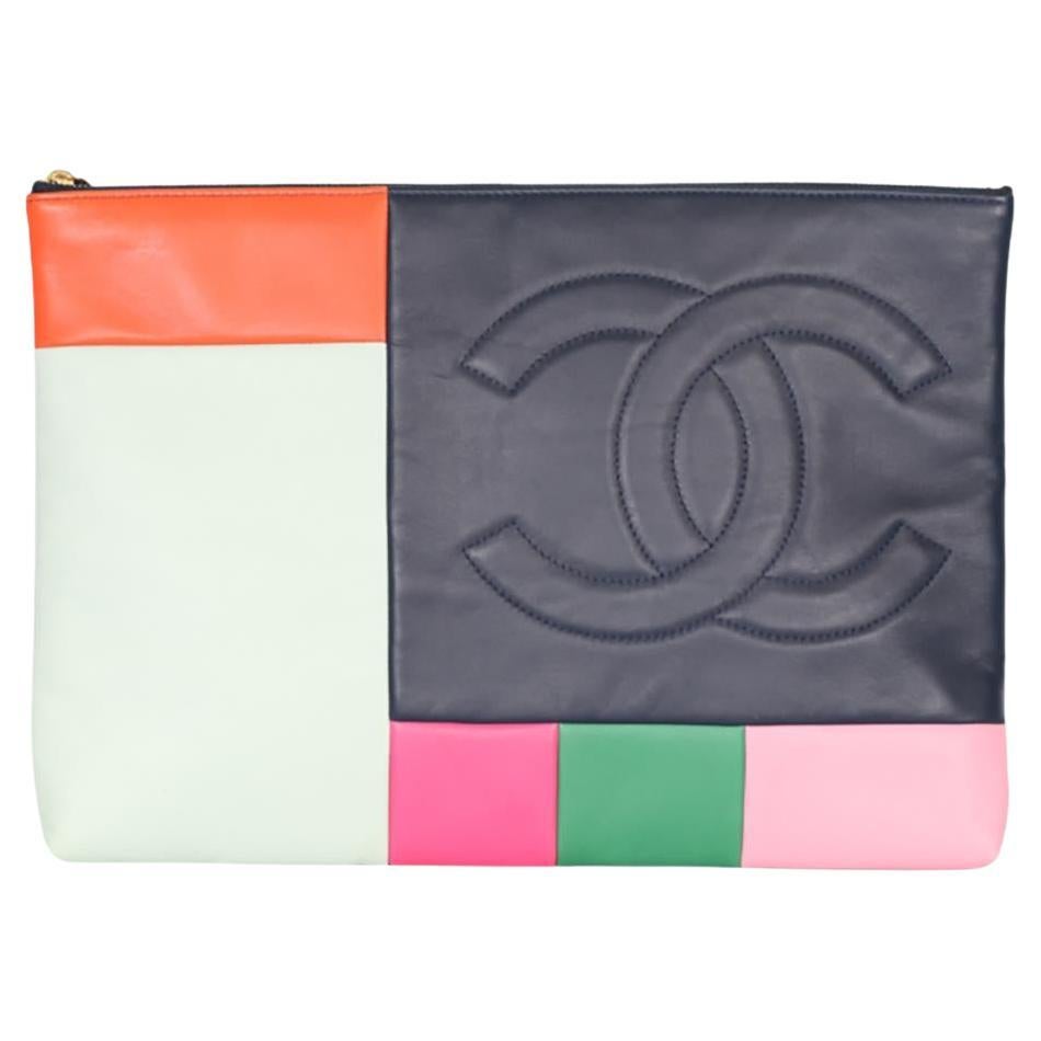 Chanel 2015 O-Case Leather Clutch For Sale