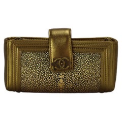 Chanel 2015 O-phone Holder Shagreen & Leather Shoulder Bag