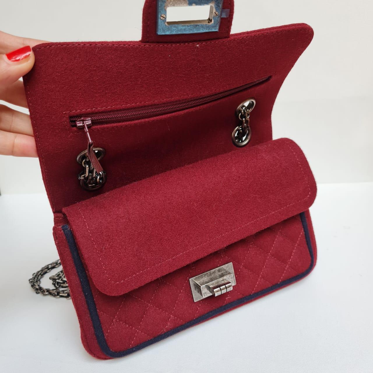 Chanel 2015 Red Edelweiss Reissue Wool Flap Bag For Sale 16