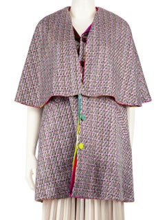 Chanel 2015 Reversible Cape Detail Sleeveless Coat Size S