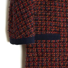 Chanel 2015 Robe Brasserie Gabrielle FR34 36 Burgundy Wool Tweed Dress UK6 US4