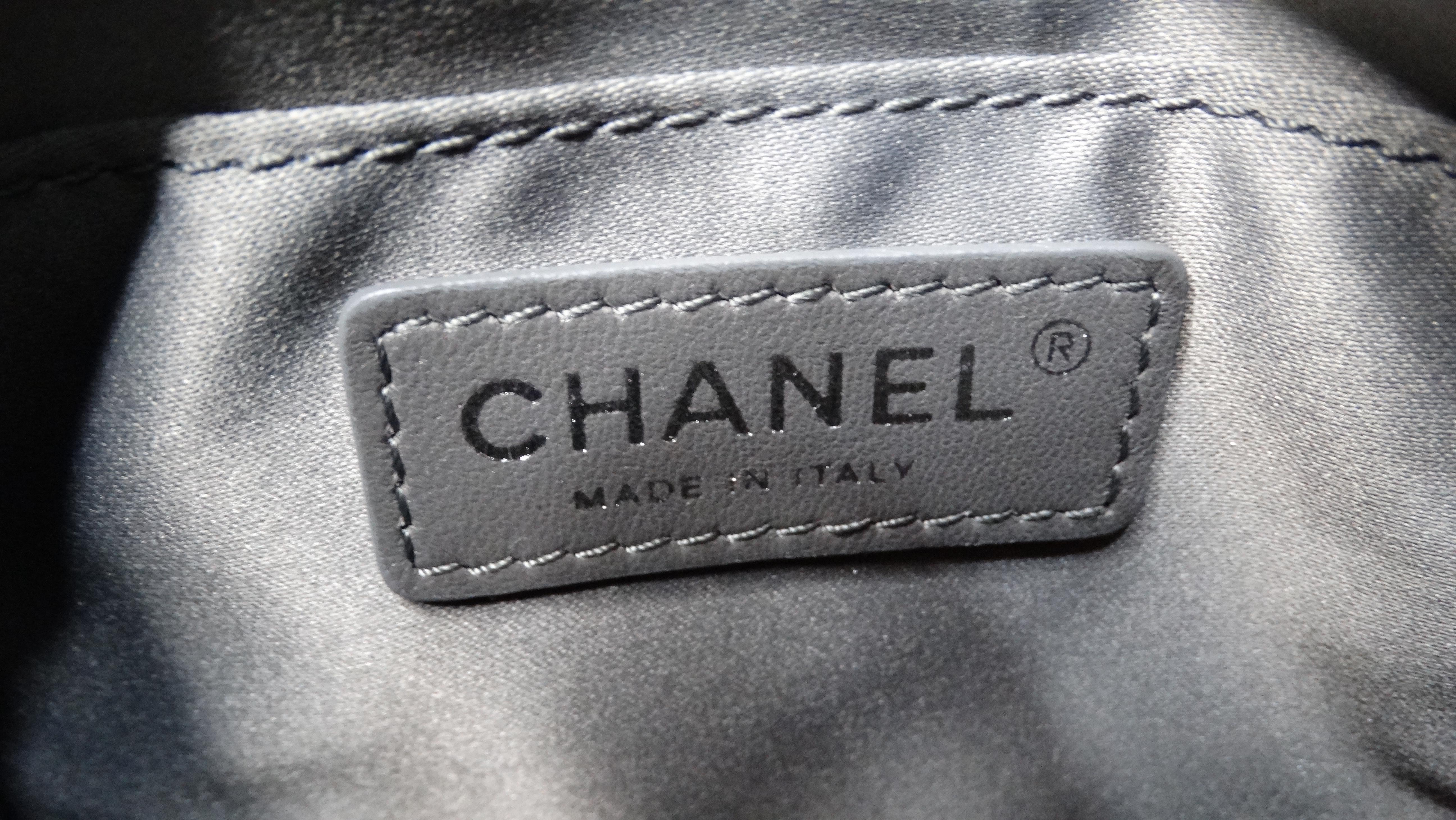 Chanel 2015 Silver Metallic Quilted Calfskin Banane Fanny Pack Waist Bag For Sale 9
