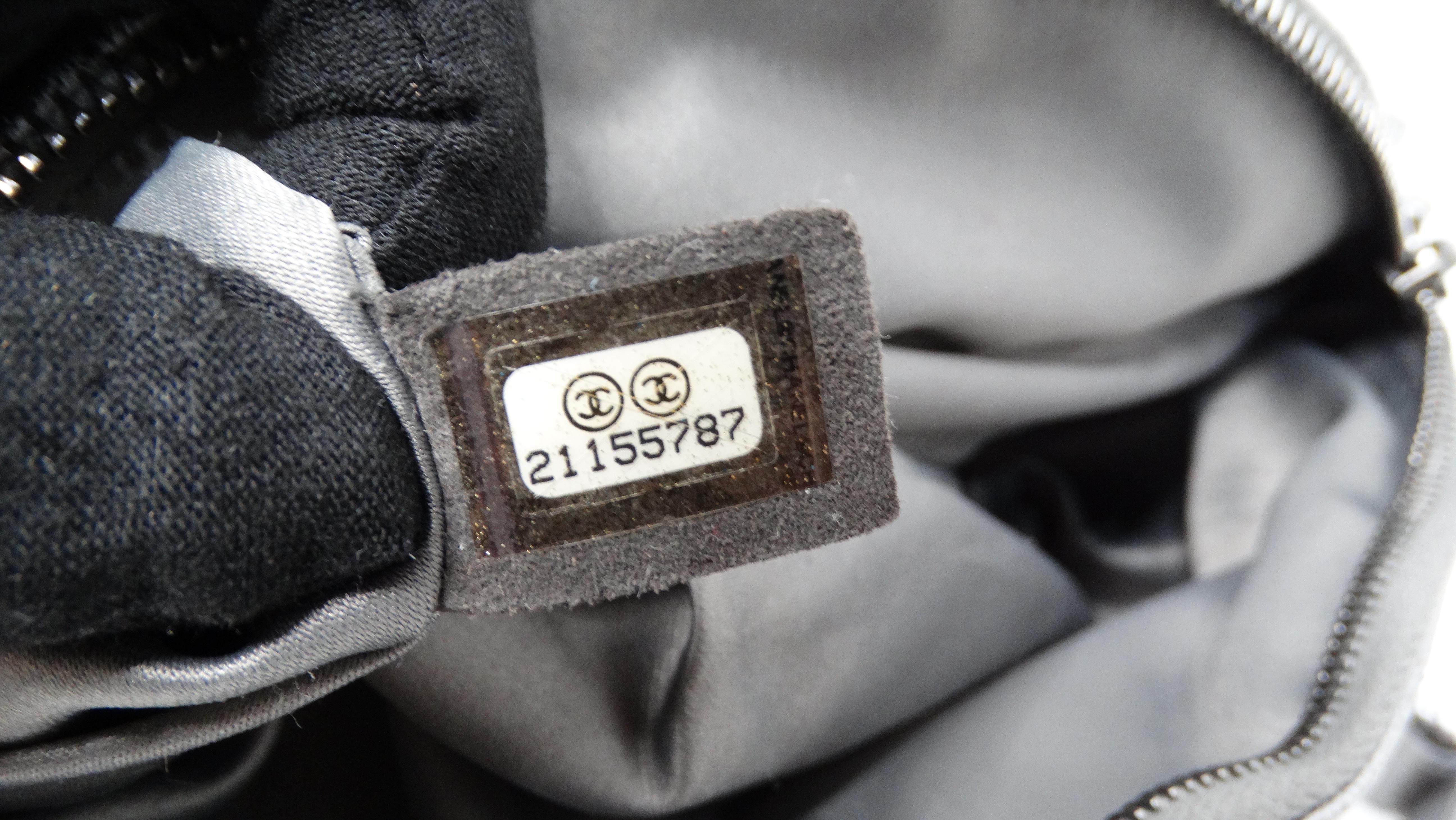 Chanel 2015 Silver Metallic Quilted Calfskin Banane Fanny Pack Waist Bag For Sale 10