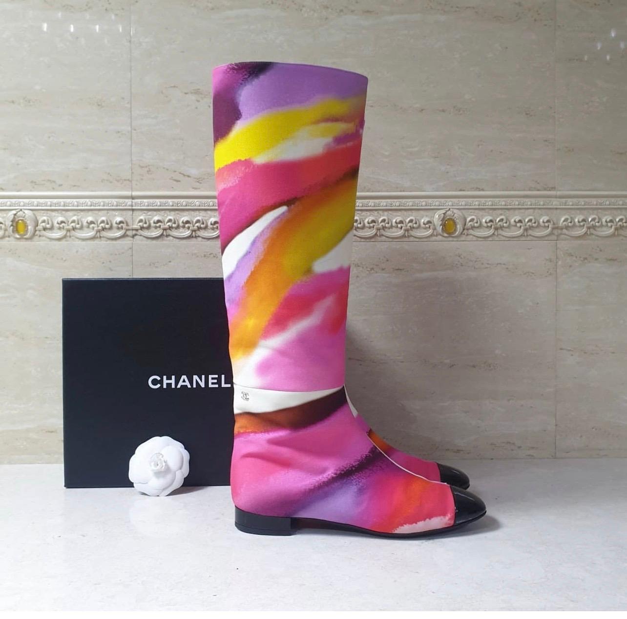 Chanel 2015 Botas de tela multicolor Primavera-Verano en Bueno Estado en Krakow, PL