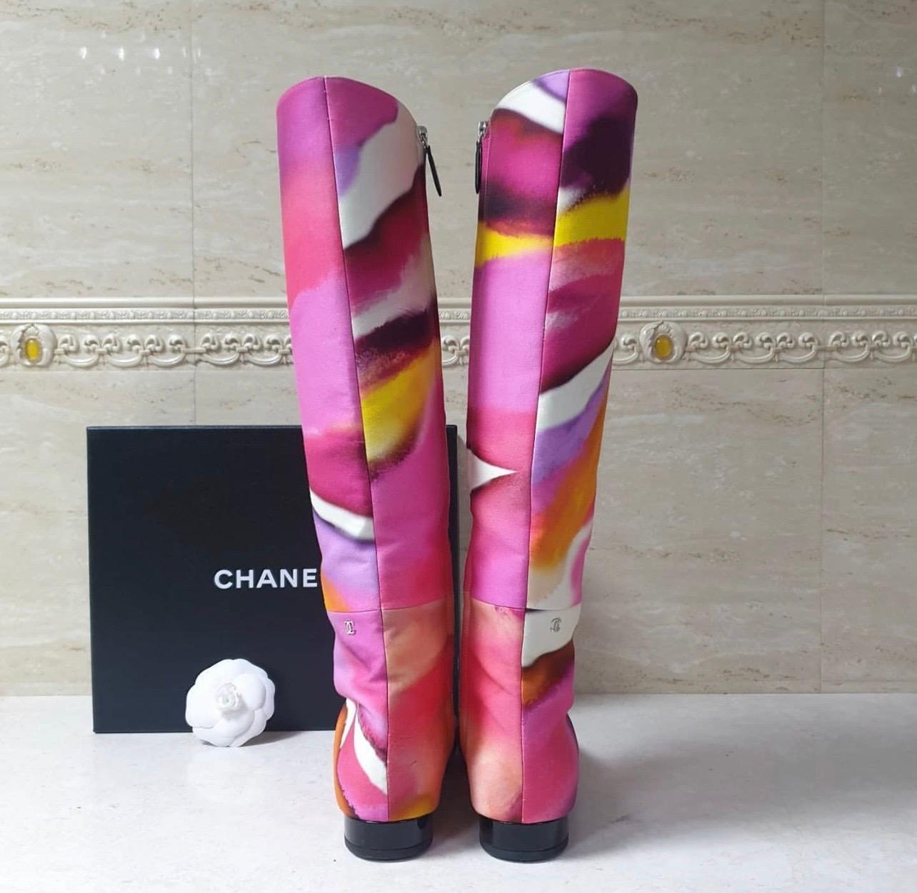 De las mujeres Chanel 2015 Botas de tela multicolor Primavera-Verano