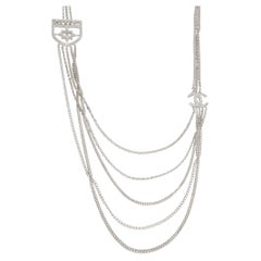 Chanel 2015 Strass Shield CC Multistrand Necklace