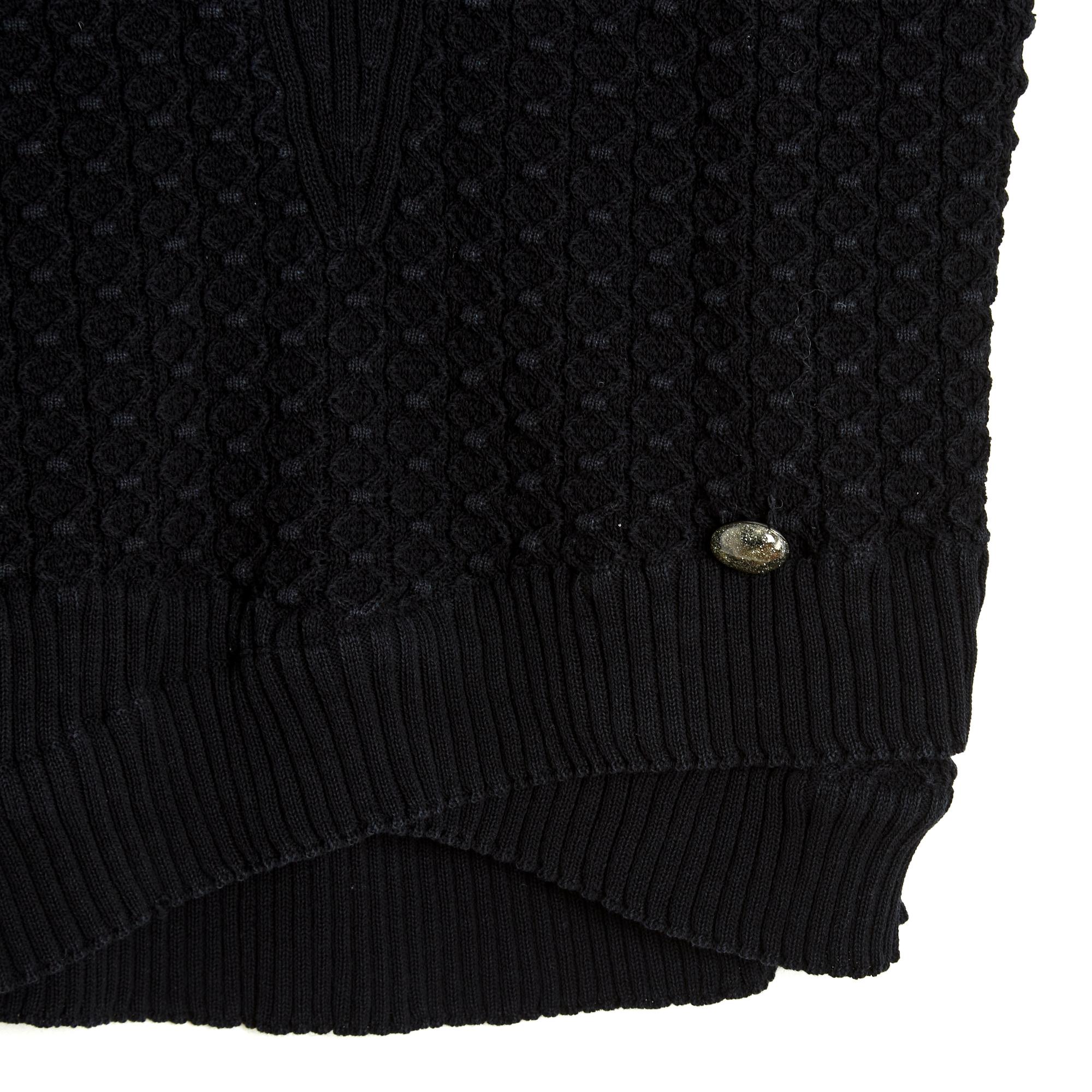 Nero Chanel 2015 Top Maille Noir FR36 Top in maglia di cotone nero UK8 US6 immacolato in vendita