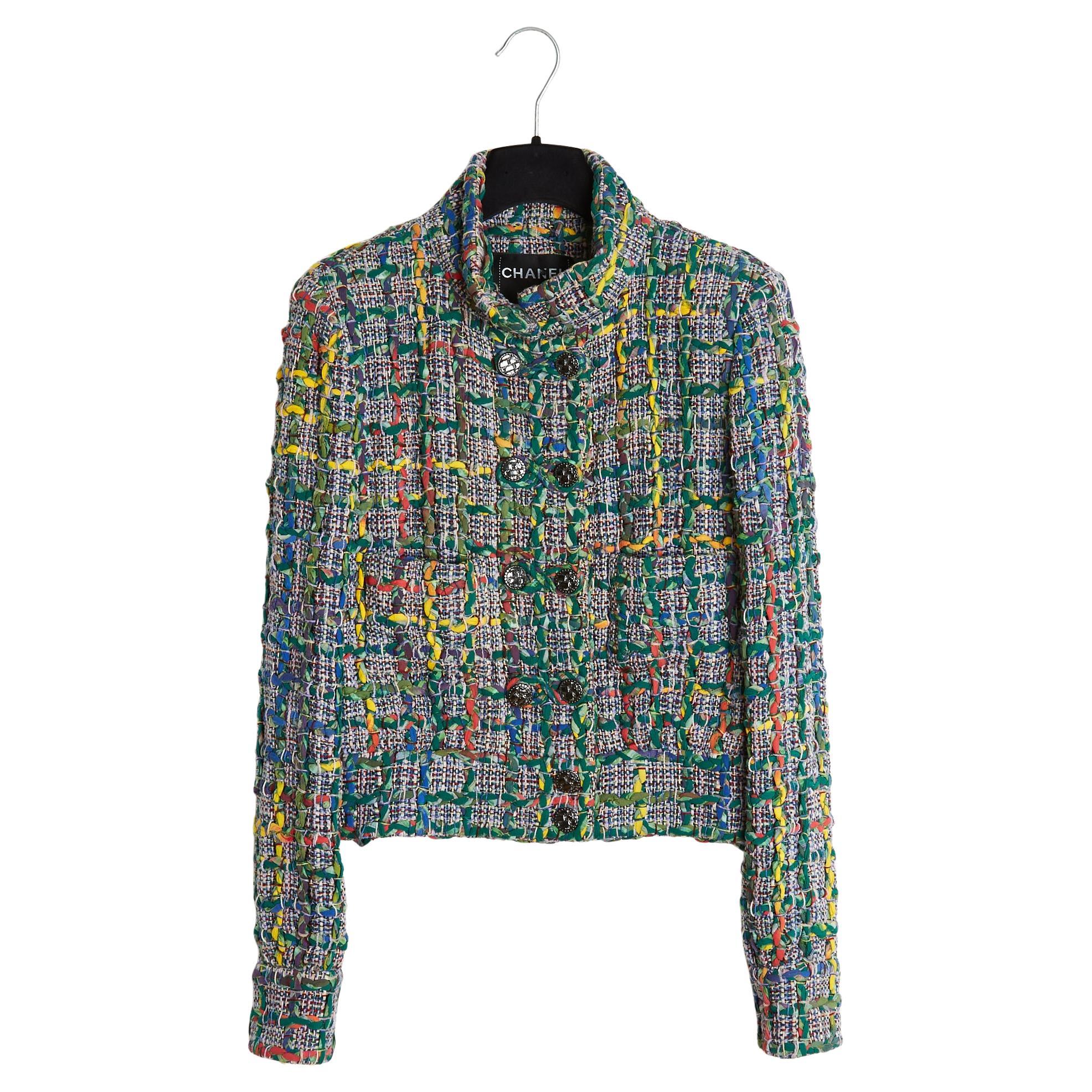 Chanel 2015 Veste Multicolor FR36 ou 38 Colorful Tweed Jacket UK8 US6 CC Mania