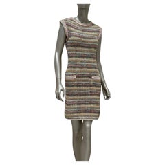 Chanel Collezione Cuba 2016/17 - Miniabito in maglia multicolore, taglia 34, vestibilità aderente