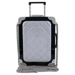 Chanel 2016 Airlines Evening In The Air Trolley Minaudière Bag Gray Silver 67681