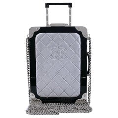 Chanel 2016 Airlines Evening In The Air Trolley Minaudière Bag Gray Silver 67681