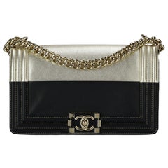 Chanel 2016 Boy Medium Two Tone Leather Shoulder Bag