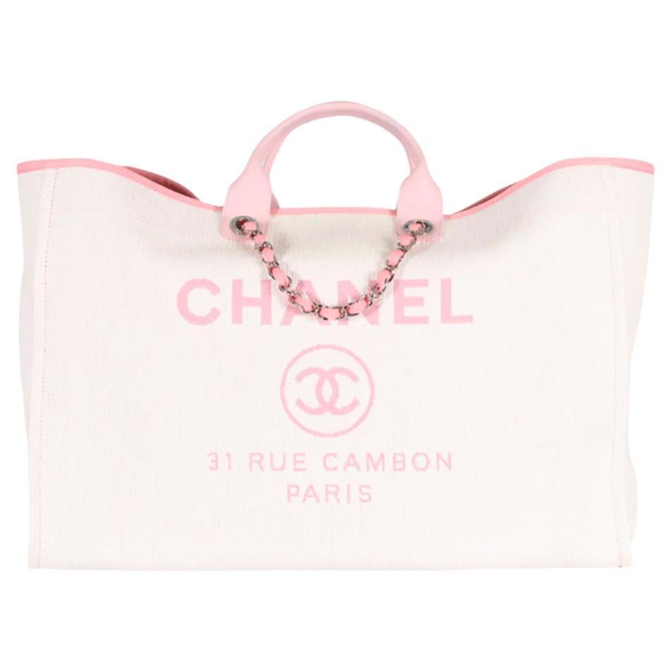 Chanel 2016 Deauville Extra Large Canvas And Leather Tote Bag