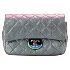 Chanel 2016 Double Carry Waist Chain Irisdescent Quilted Leather Crossbody Bag