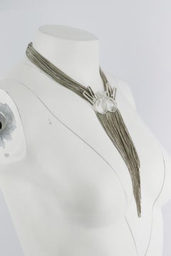 Chanel 2016 Double Victory Crystal Embellished Chain Necklace