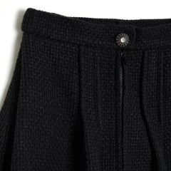 Chanel 2016 Jupe Noir FR36 Metiers d Art Roma Black Tweed long Skirt UK8 US6