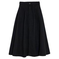 Chanel 2016 Jupe Noir FR36 Metiers d Art Roma Black Tweed long Skirt UK8 US6