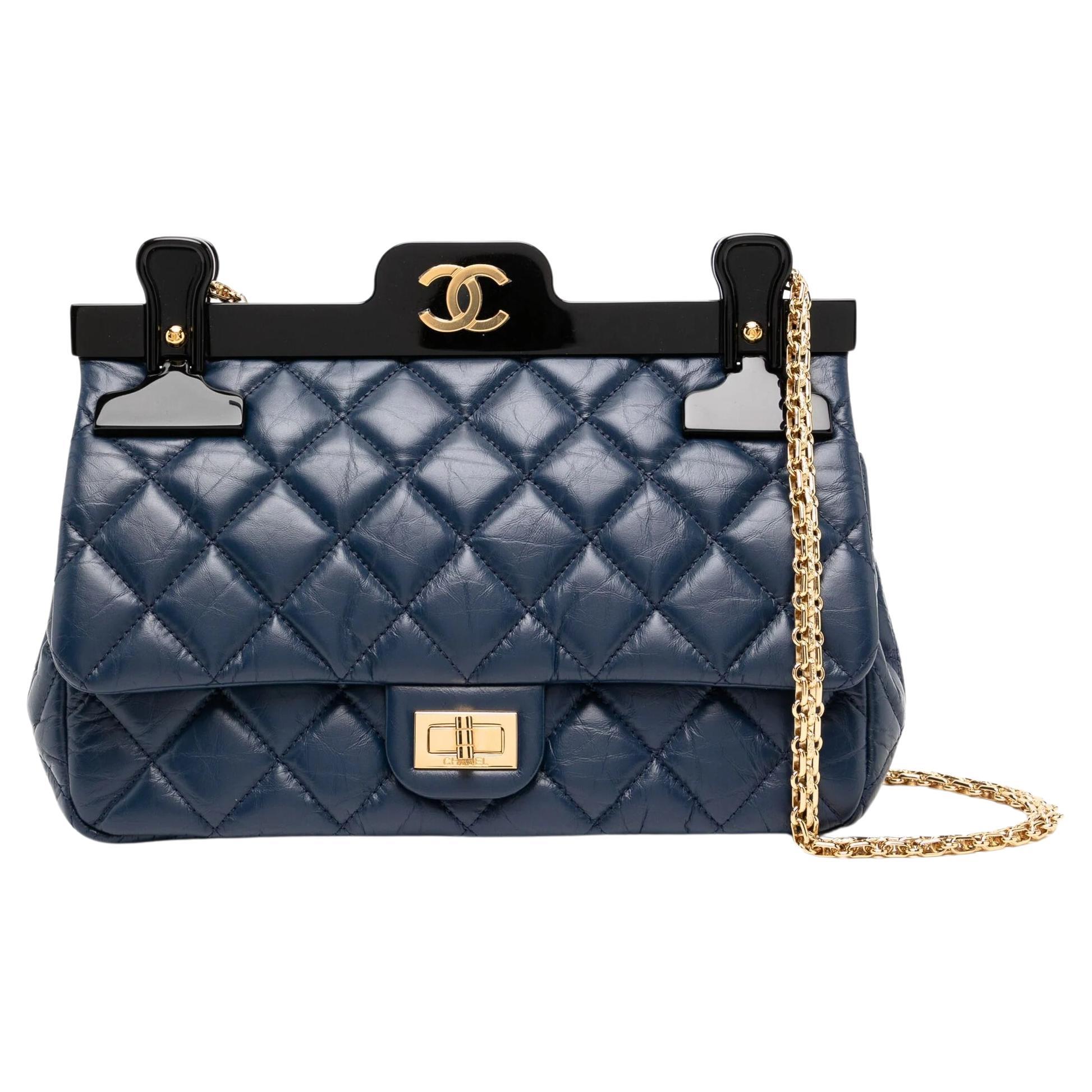 Chanel 2016 Limited Editiion 2.55 Reissue Rare Hanger Borsa classica con patta blu navy