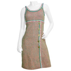 Chanel 2016 Multi-Colored Neon Tweed Dress