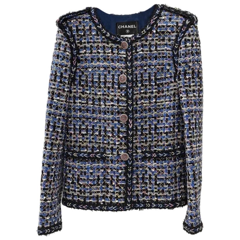Chanel 2016 Multi Tweed Jacket For Sale at 1stDibs