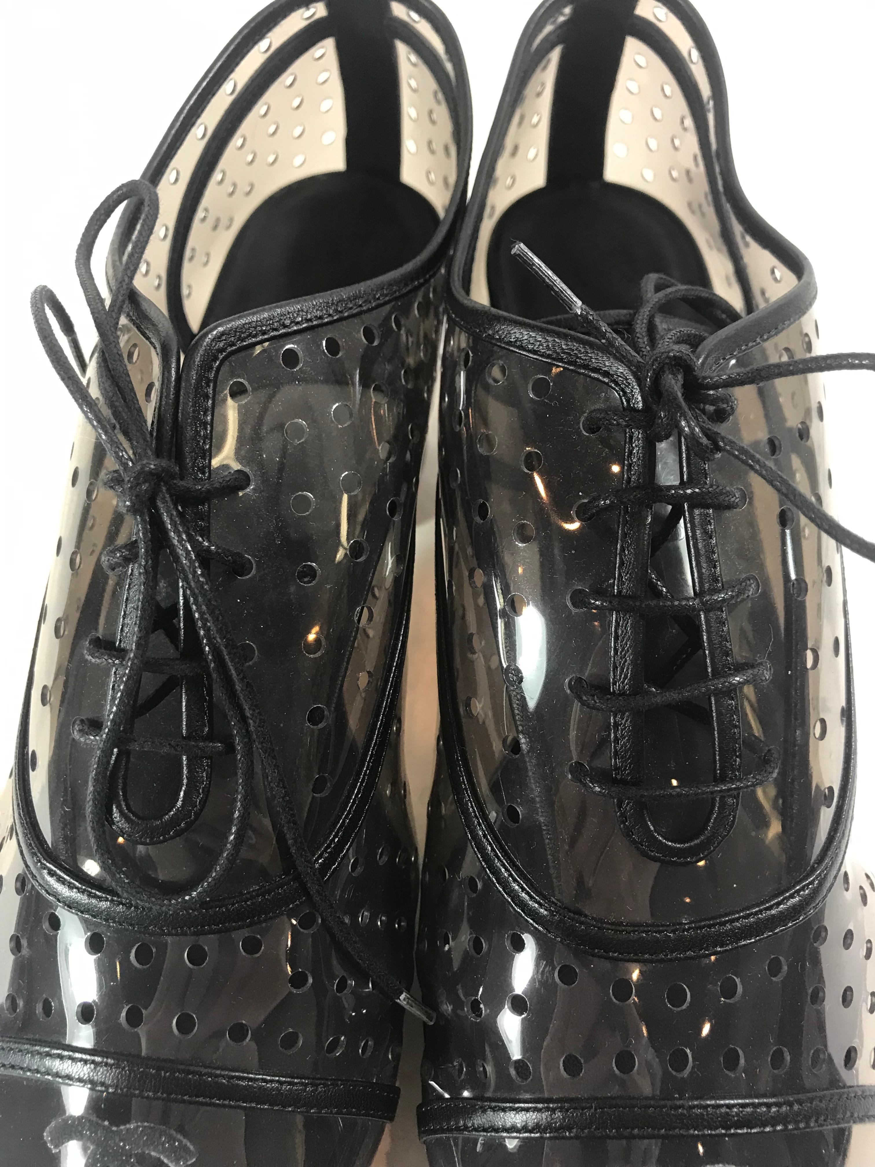 Chanel 2016 Perforated PVC Oxfords For Sale 3