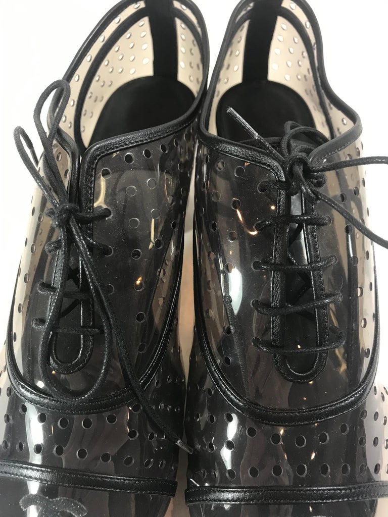 Chanel 2016 Perforated PVC Oxfords For Sale at 1stDibs