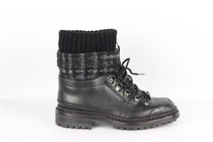 Chanel 2016 Gesteppte Tweed- und Lederstiefeletten Eu 38 Uk 5 Us 8