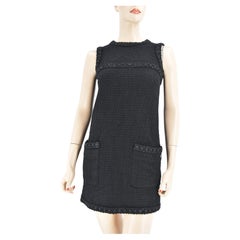 Chanel - Petite robe noire embellie de rubans, taille 36, 2016