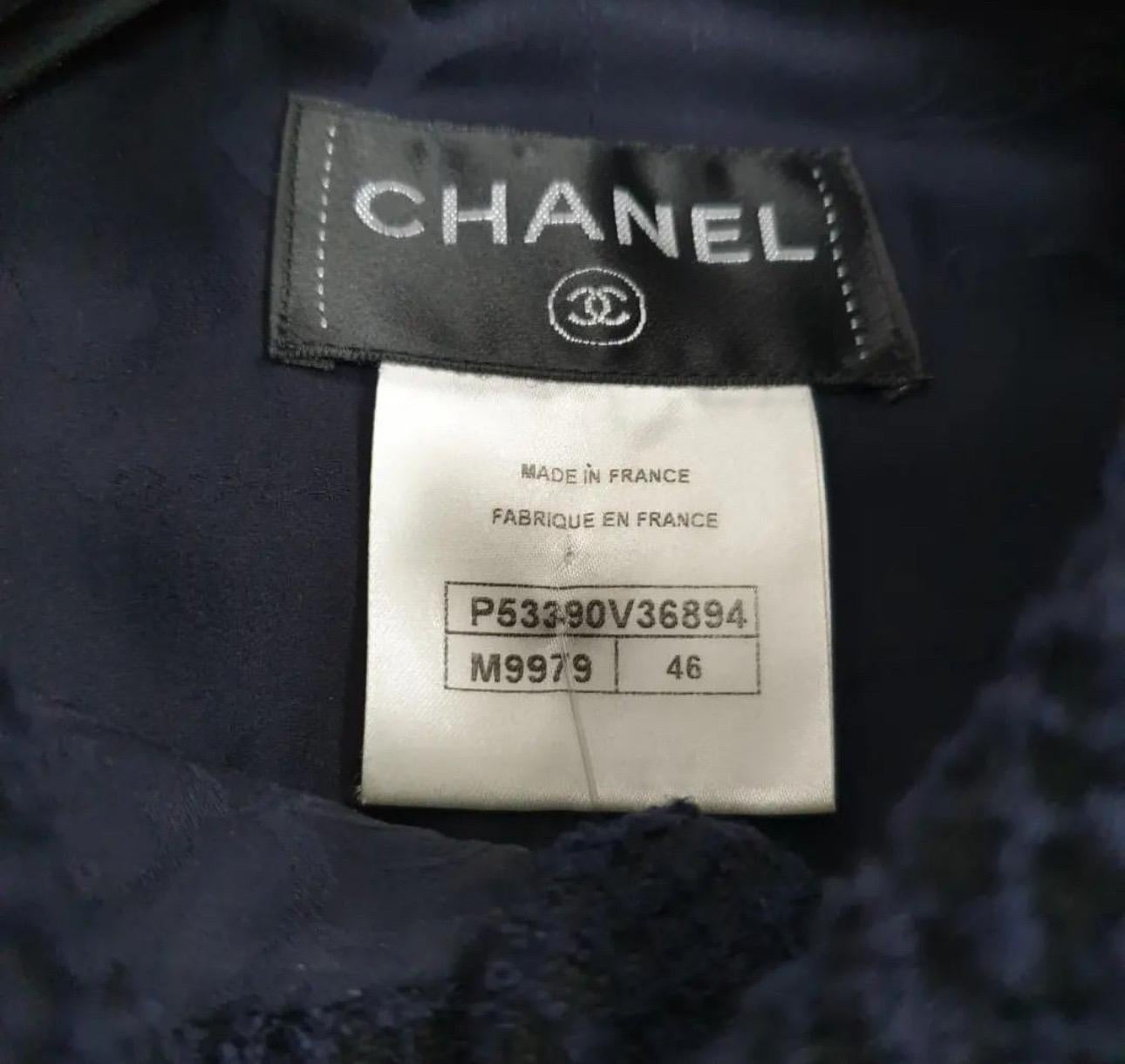 Women's Chanel 2016 Tweed Navy Blue Dress