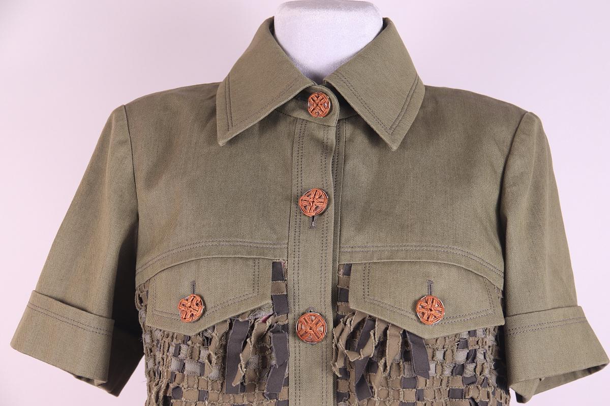 Chanel 2017 17С cruise Cuba Fringed Short Sleeve Jacket Green For Sale 5